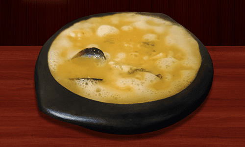 Cazuela de marisco en crema de chontaduro